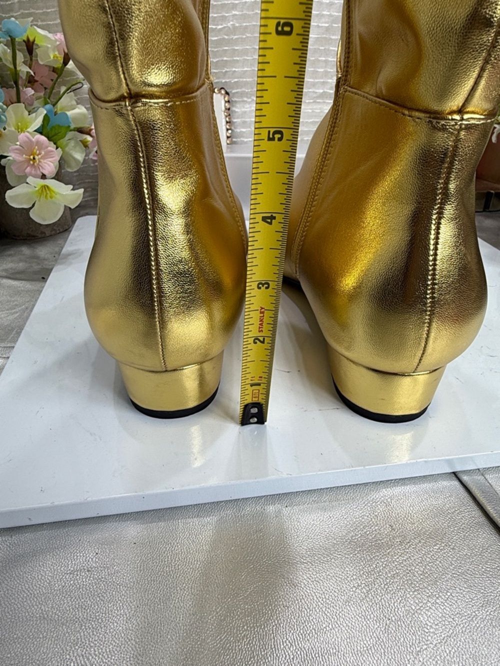 (Q6)Beauty Cry women's square toe knee-high boots with low chunky heel,size 10.5 - Picture 5 of 15